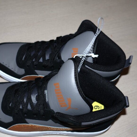 NWT Puma Rebound Joy Sneakers High Top Black Grey & Tan Men’s Size 9 - Picture 2 of 8